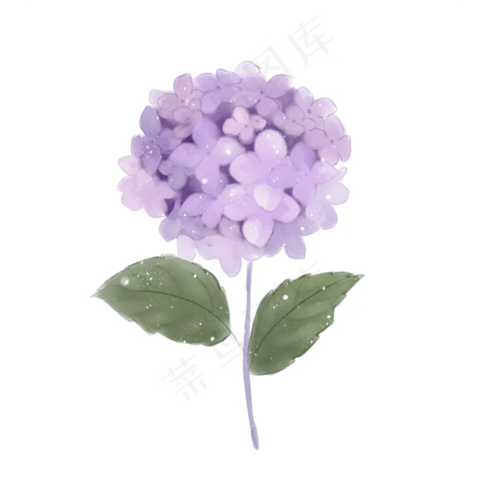 水彩紫色花枝(2000X2000(DPI:299))psd模版下载
