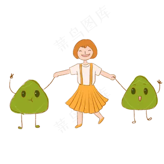 端午节粽子节卡通粽子跳舞元素下