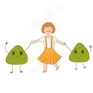 端午节粽子节卡通粽子跳舞元素下