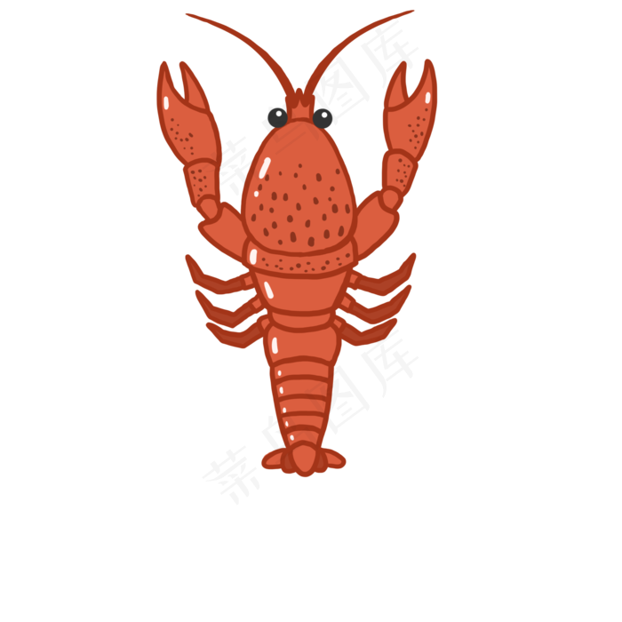 手绘卡通龙虾PNG(2000X2000(DPI:300))psd模版下载