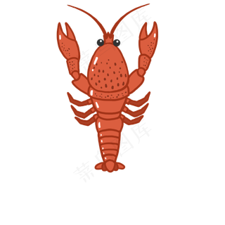 手绘卡通龙虾PNG