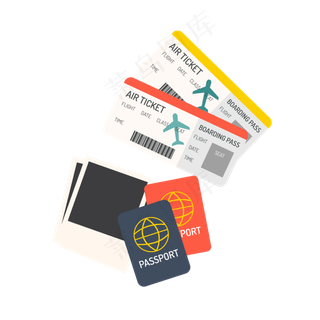 旅行旅游护照机票png,免抠元素