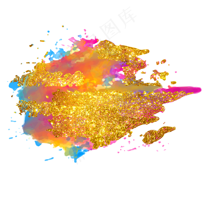 金箔水彩笔触(2000*2000px 300 dpi )ai矢量模版下载