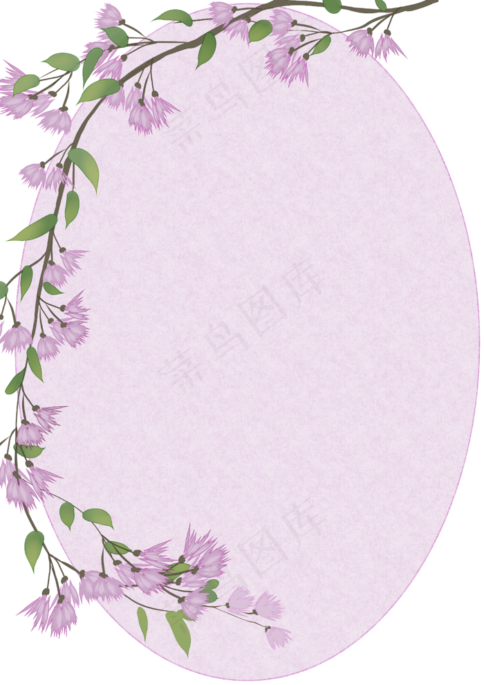 紫色古风花卉边框