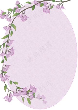 紫色古风花卉边框