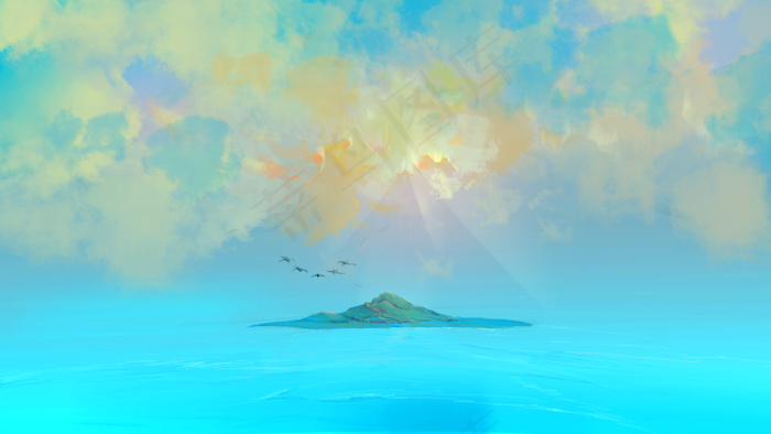 冷色系治愈通用场景