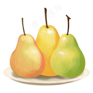 卡通手绘惊蛰应季水果之一盘三个,免抠元素