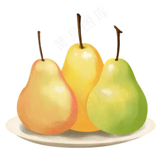 卡通手绘惊蛰应季水果之一盘三个,免抠元素