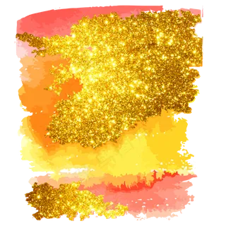 金箔水彩笔触,免抠元素 金箔水彩笔触,免抠元素