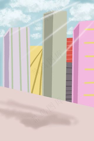 卡通城市楼盘免抠图