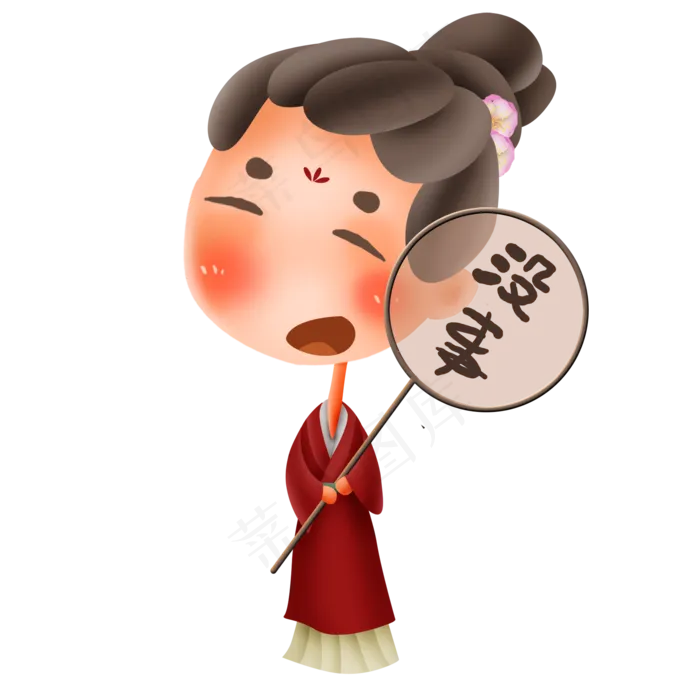拿扇子的古代美人(2000X2000(DPI:300))psd模版下载