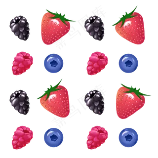 水果装饰草莓蓝莓树莓桑葚