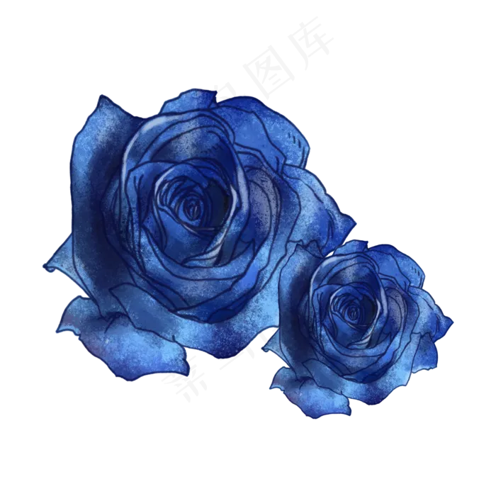 蓝玫瑰(2000X2000(DPI:300))psd模版下载