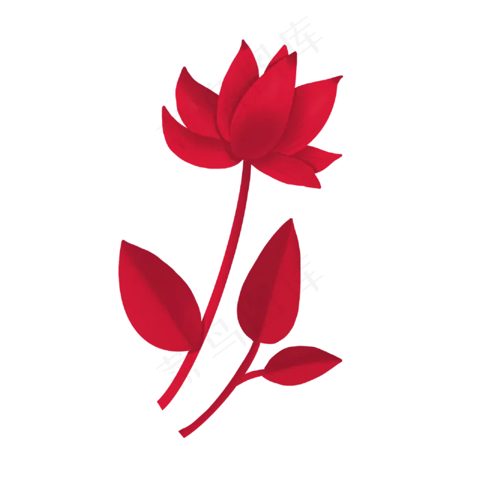 红色荷花(2000X2000(DPI:300))psd模版下载