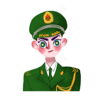 八一建军节手绘军人