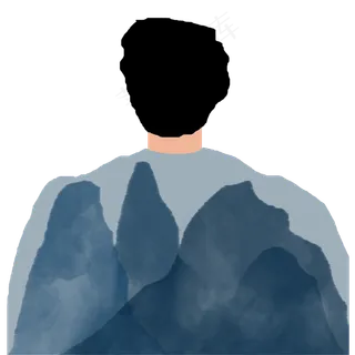 父亲节手绘父爱如山爸爸背影