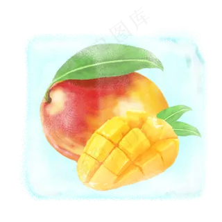 手绘大暑夏日美味芒果免抠可分层