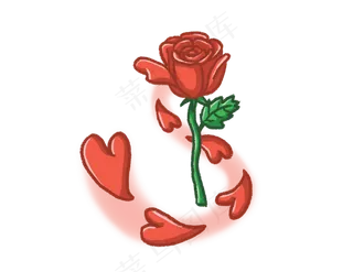 亲吻情人节玫瑰花瓣PNG图片