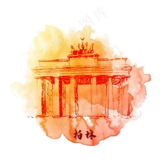 旅游地标建筑柏林,免抠元素