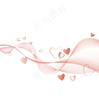 520爱心不规则线条