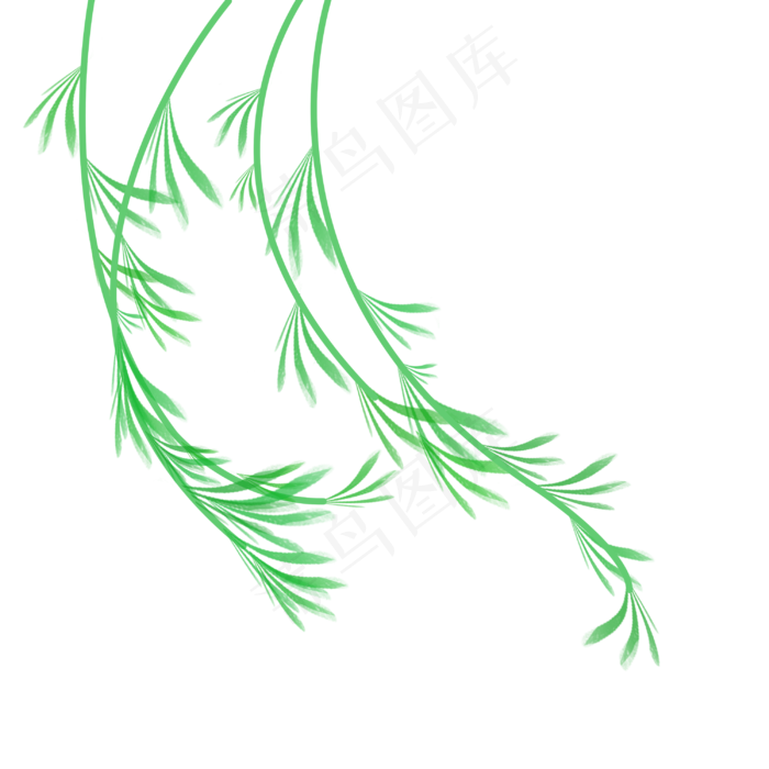 浅绿色文艺清新清明节柳条