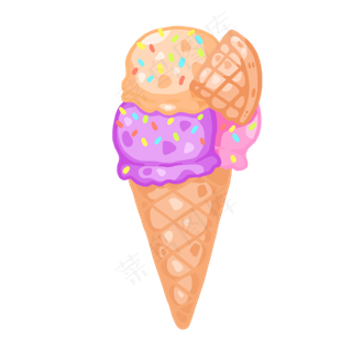 夏天美味甜筒雪糕,免抠元素