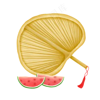 大暑扇子和西瓜