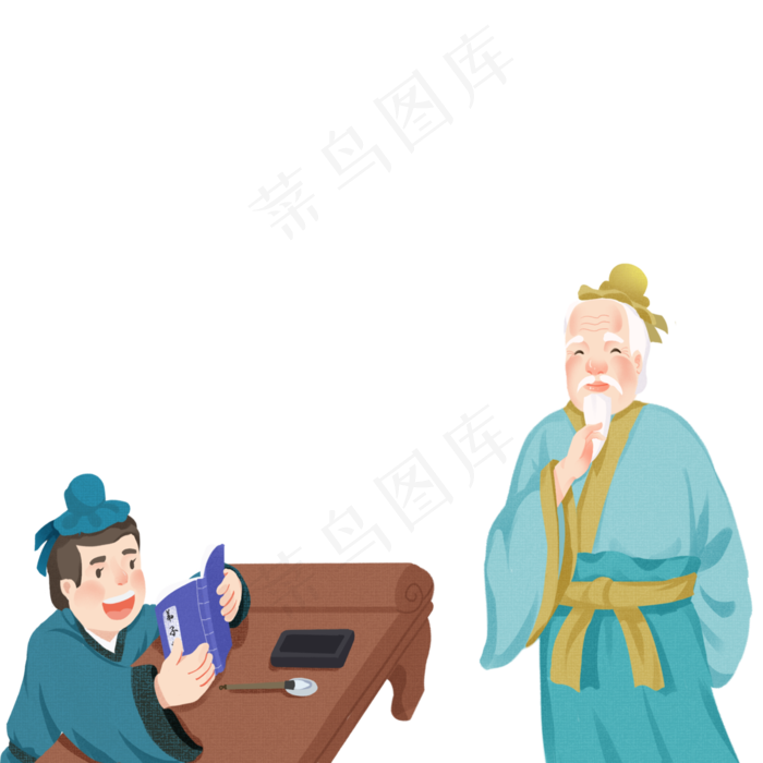 古风上学私塾学习中国风教育(3000*3000px 300 dpi )psd模版下载