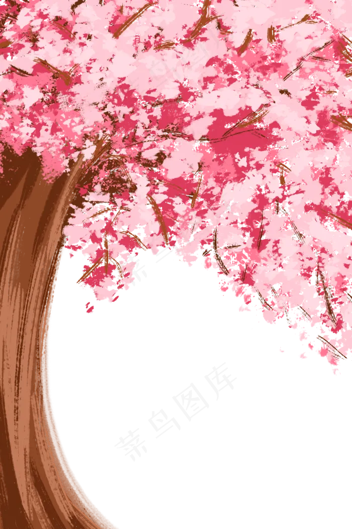 粉色春季樱花树