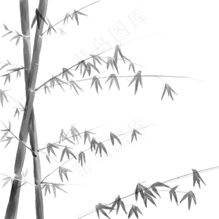 水墨风竹子装饰素材