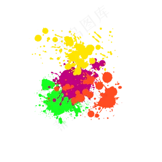彩色喷溅的油墨
