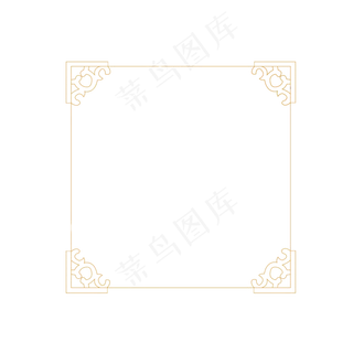 欧式花纹正方形边框,免抠元素
