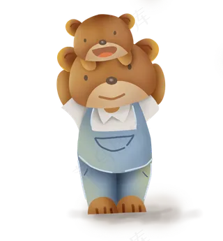 父亲节快乐的熊父子