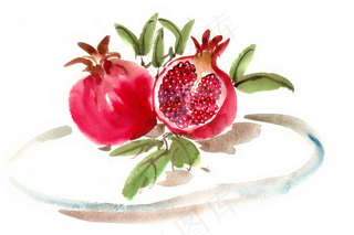 秋冬水果新鲜的石榴