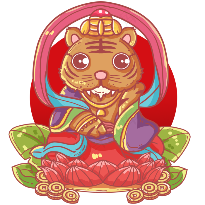 十二生肖虎年老虎(2000X2000(DPI:300))psd模版下载