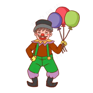 小丑愚人节卡通人物,免抠元素