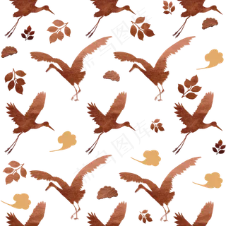 玫瑰金色中国风剪影仙鹤丹顶鹤装