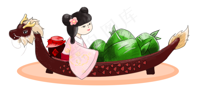 端午节龙舟船粽子(1000X476(DPI:300))psd模版下载