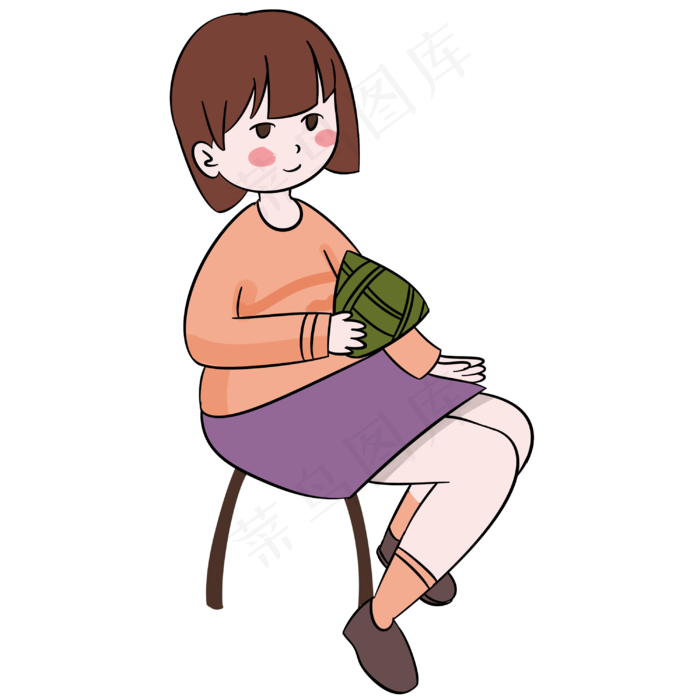 端午节吃粽子习俗手绘插画