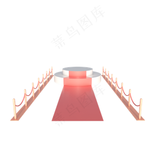 C4D立体电商展台活动舞台装饰,免抠元素