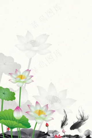 中国风碧叶荷花图