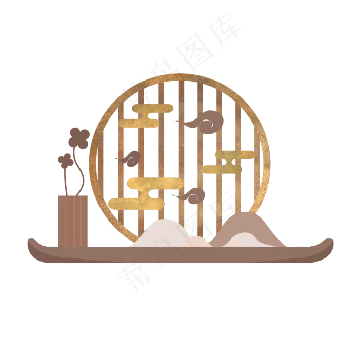 新中式屏风(2000X2000(DPI:300))psd模版下载