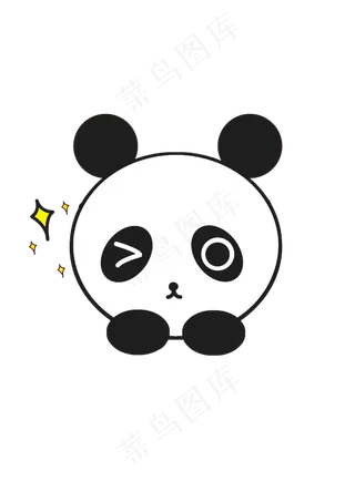小清新动物可爱熊猫png,免抠元素
