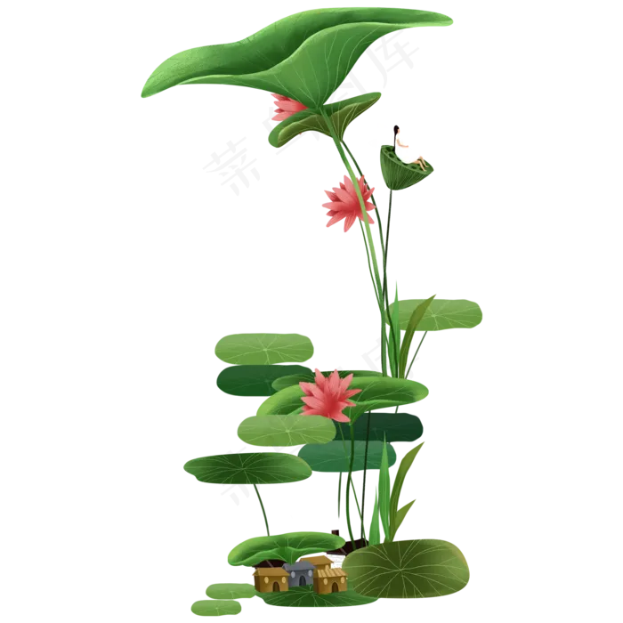 唯美夏季夏日荷花(2000X2000(DPI:300))psd模版下载