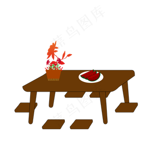 二十四节气之处暑居家桌子西瓜元