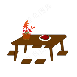 二十四节气之处暑居家桌子西瓜元