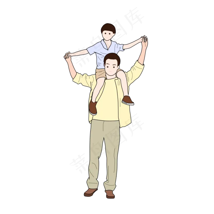 父亲节温馨父子PNG免抠图(2000X2000(DPI:300))psd模版下载
