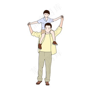 父亲节温馨父子PNG免抠图