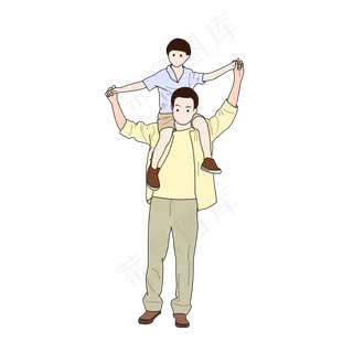 父亲节温馨父子PNG免抠图