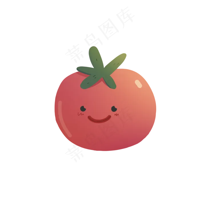 带微笑表情的番茄(2000X2000(DPI:300))psd模版下载